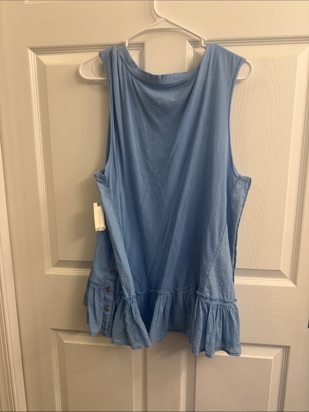 Free People Light Blue Ruffle-Hem Tank - Picture 4 of 4